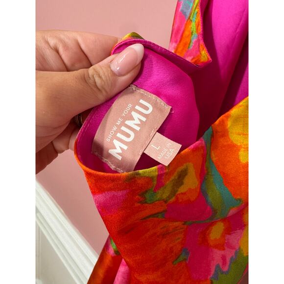 NEW Show Me Your Mumu Jasmine Tie Mini Dress Miss Malibu Multi Size Large - Picture 6 of 6